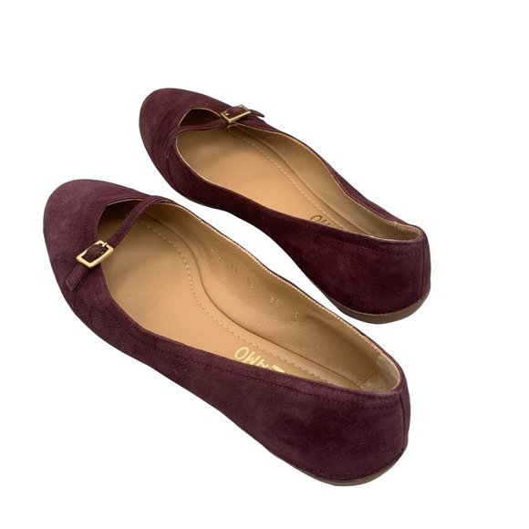 Salvatore Ferragamo Audrey Ballet Flats Women's Suede Burgundy Size 6C - Picture 3 of 9
